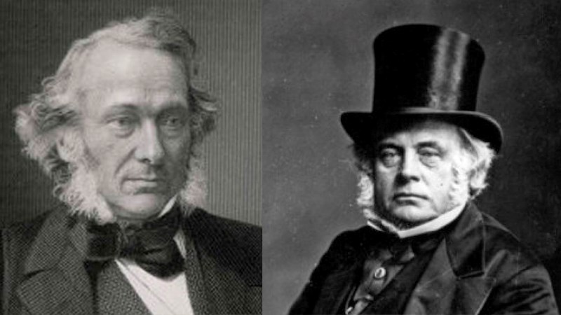 Richard Cobden, left, and John Bright.