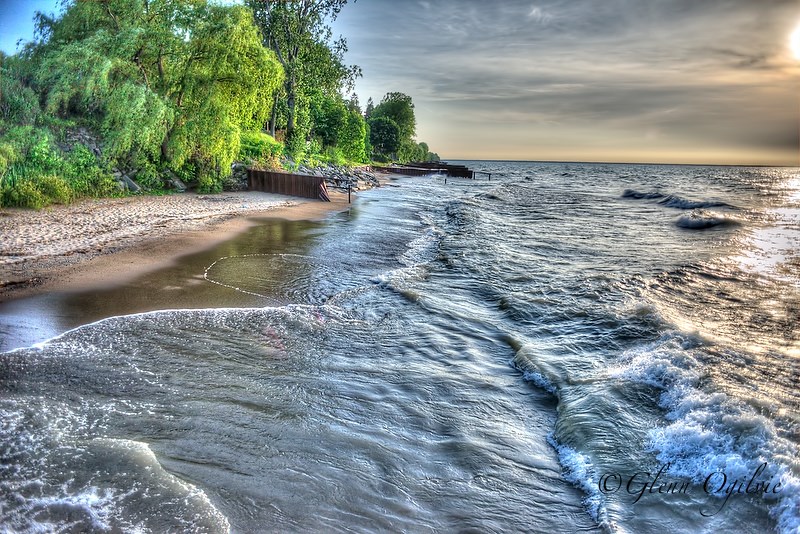 Lake Huron shoreline between Cull Drain and Mike Weir Park. Old Lakeshore Road