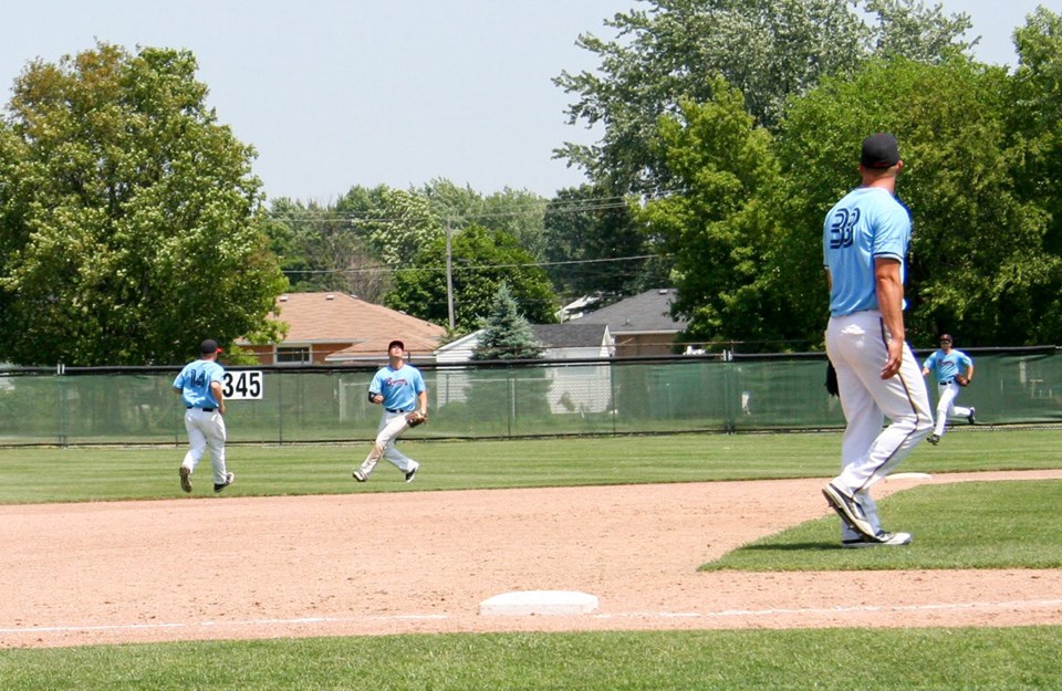 The Sarnia Braves in action at Errol Russell Park. File photo.