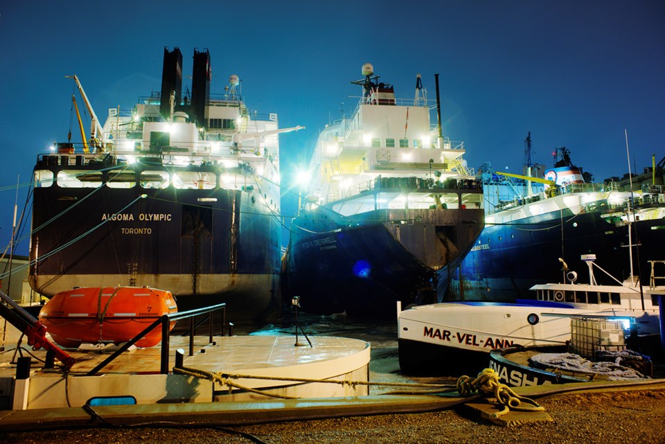 Sarnia Harbour and the Government Docks at night.Glenn Ogilvie file photo