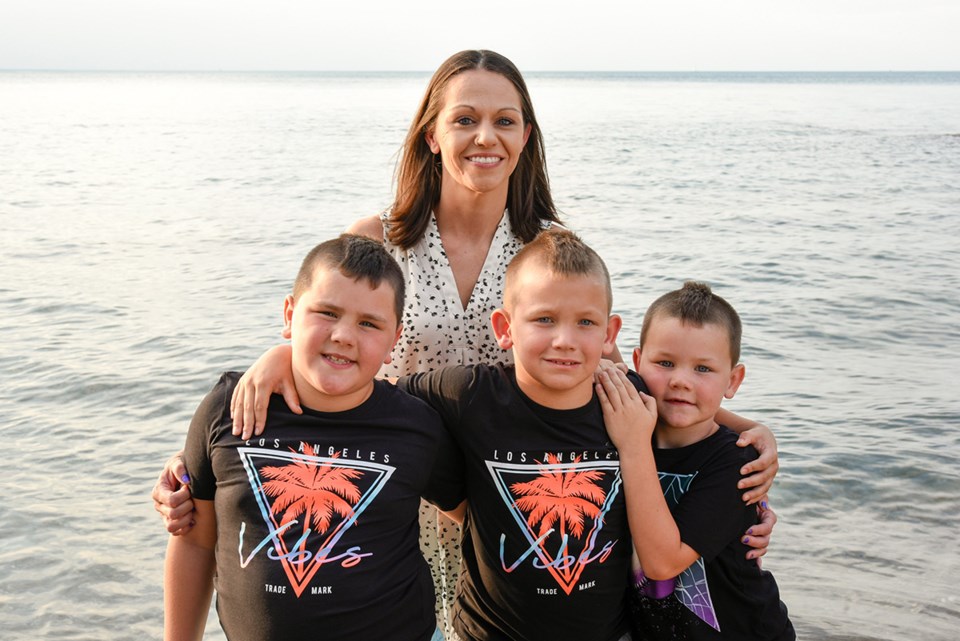 Krista Clark with twin sons Jett and Jagger, 8, and Jack, 6.Submitted Photo