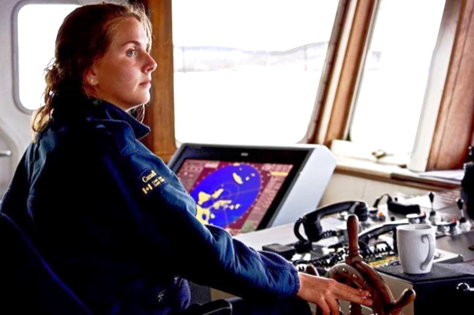 Katie Courchesne aboard the CCGS Samuel Risley. Submitted photo