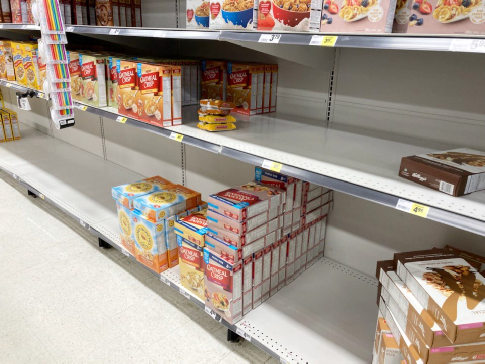 empty shelves food shortage