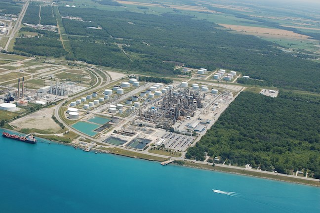 Aerial view of the Sarnia refinery