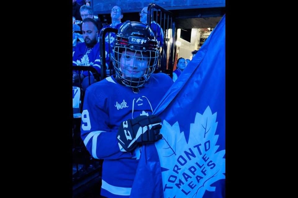 Aamjiwnaang's Madison Maness was the Toronto Maple Leafs flag-bearer, Wednesday.