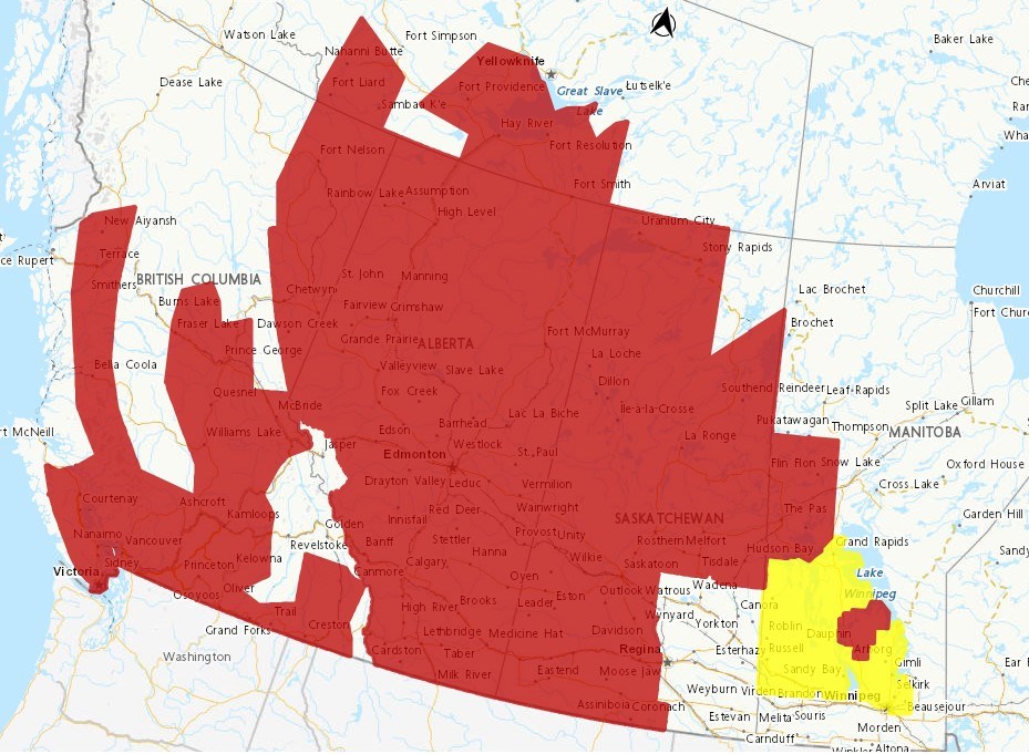 Screenshot – heat warnings July 9, 2024