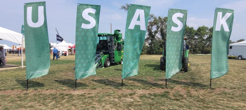 USask flags at Ag in Motion