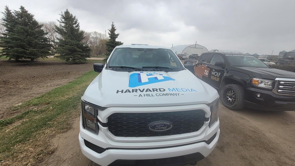 Harvard Media Truck on a farm