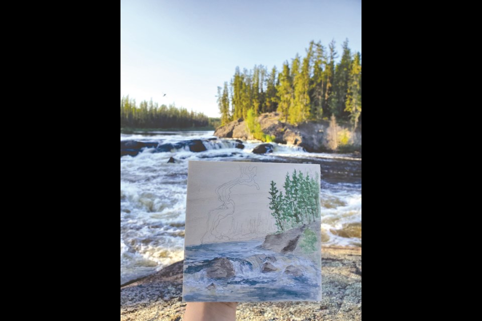 Sarah, an artist, carved out some time to create new work. “I started all my pieces plein air (painting outdoors) then often had to take photos for reference to finish it after the trip.”
