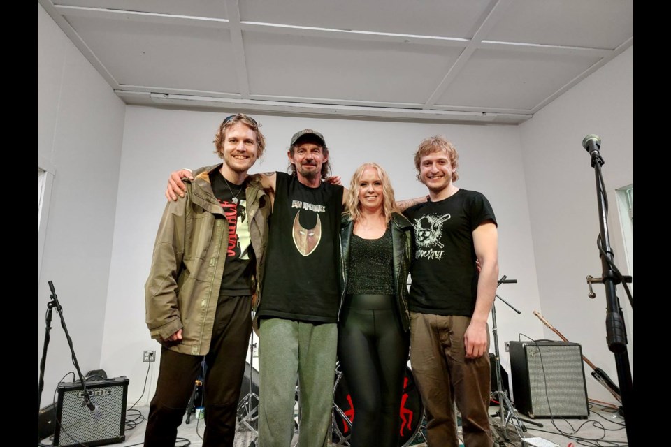 Josh Rude, Scot Wallace, Syhra Ellis, and Bailey Parr-Kennedy want to take their band 'to the moon'. Photo: Derek Ruttle/The Outlook