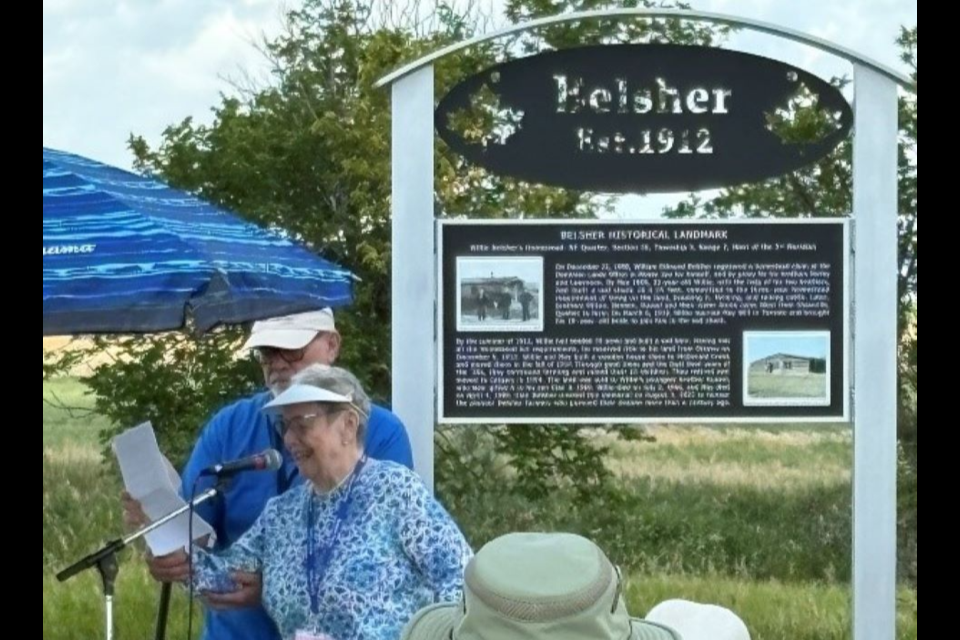 Three of the 16 children raised on Belsher homestead spoke at the unveiling ceremonyg