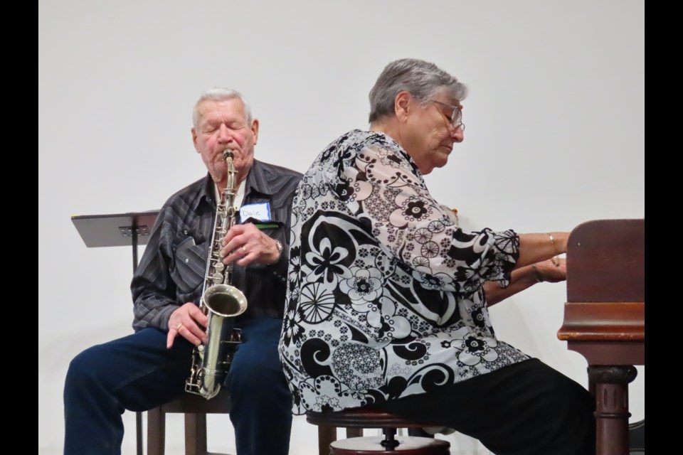 Dale Dallas and Shirley Hnatyszyn, the uncle and aunt of this reporter, were the first musicians to take the stage in the Bounty Theatre in more than 20 years. Photo: Derek Ruttle/The Outlook