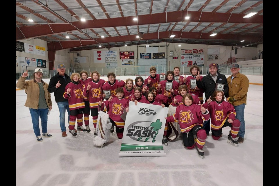 The U15 Provincial 'C' Champions, the Cabri Bulldogs. Photo by Derek Ruttle.