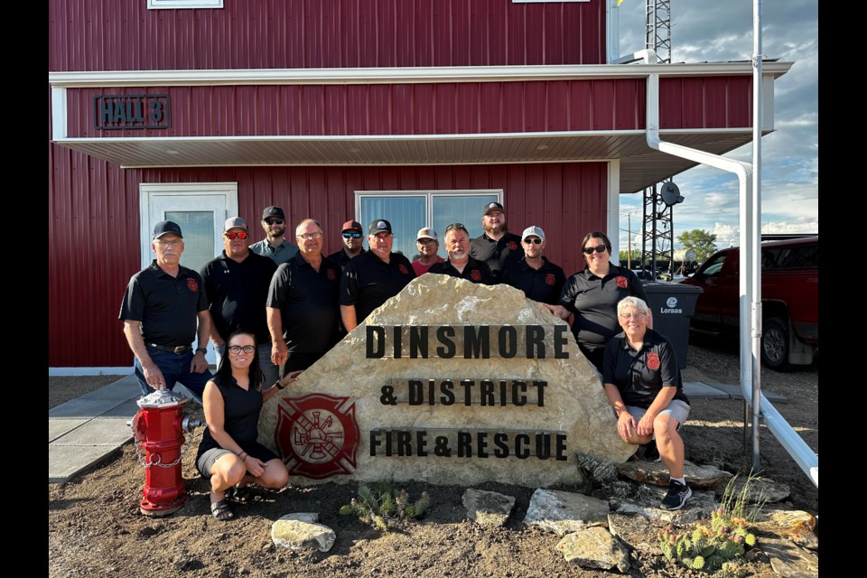 The Dinsmore Fire Department poses outside their new fire hall. Photo provided by Megan Keeler.
