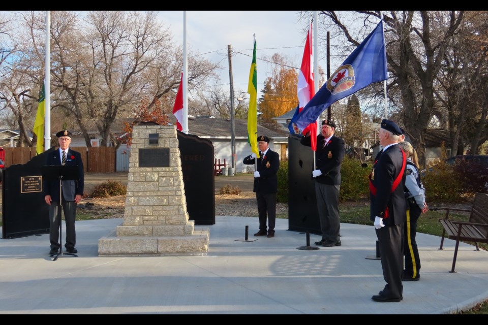 Marching in of the flags during the ceremony.