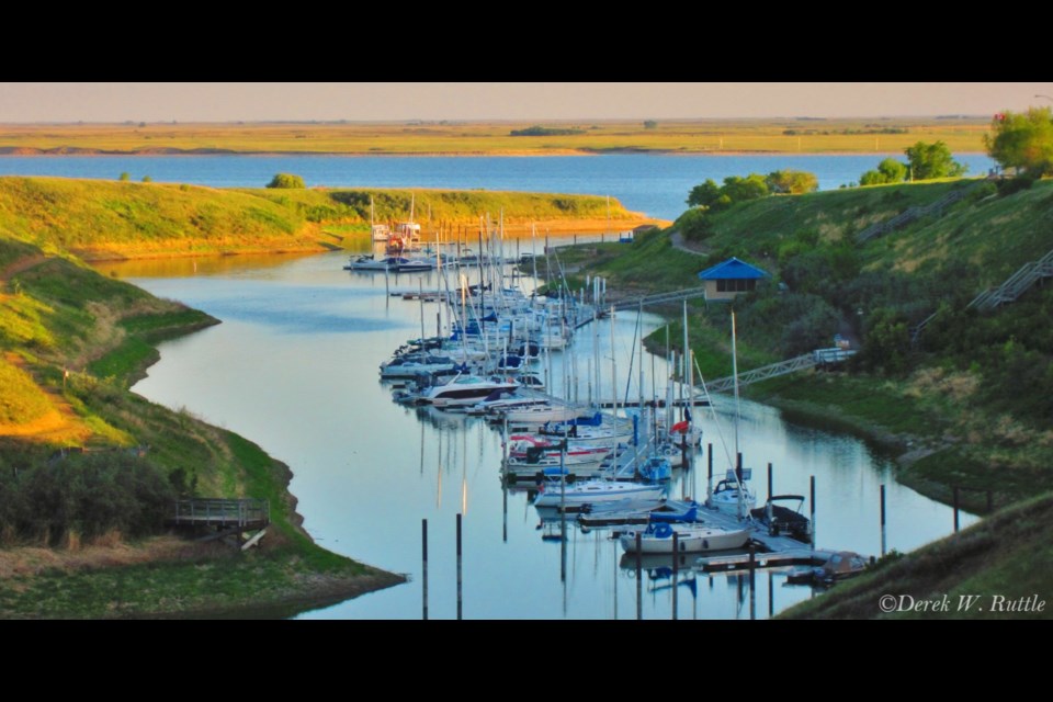 The marina in Lake Diefenbaker. Photo: Derek Ruttle/The Outlook