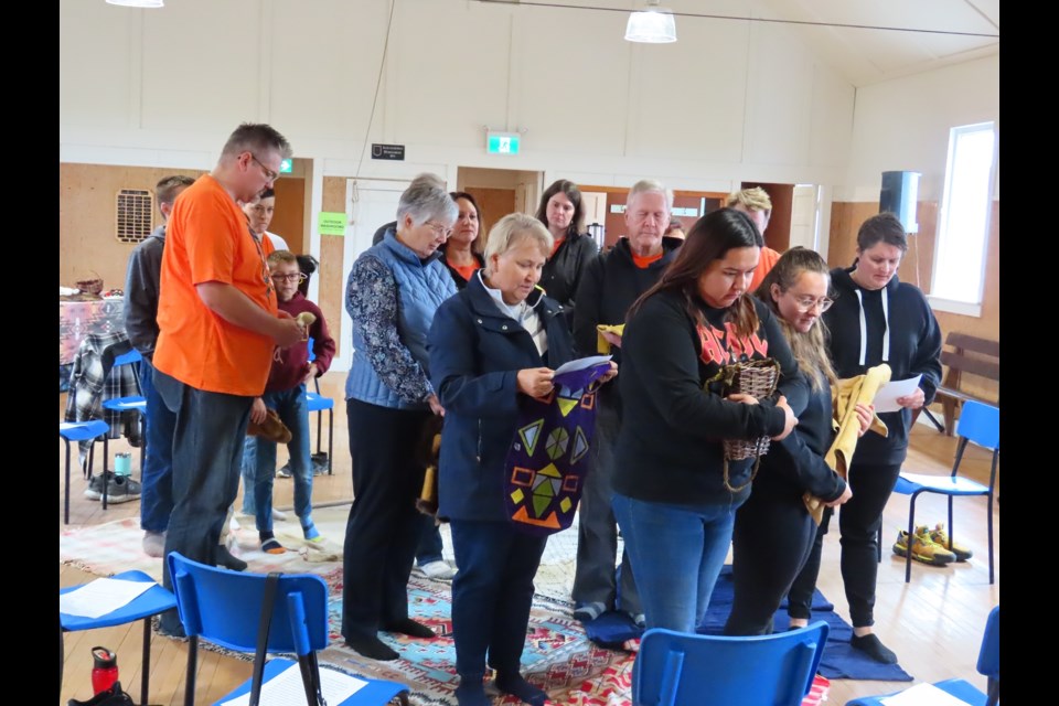 The blanket exercise produced a lot of emotion in those taking part. Photo: Derek Ruttle/The Outlook