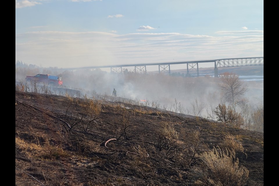 The blaze was started in the Outlook and District Regional Park. Photo provided by Andriy Prokopchuk.