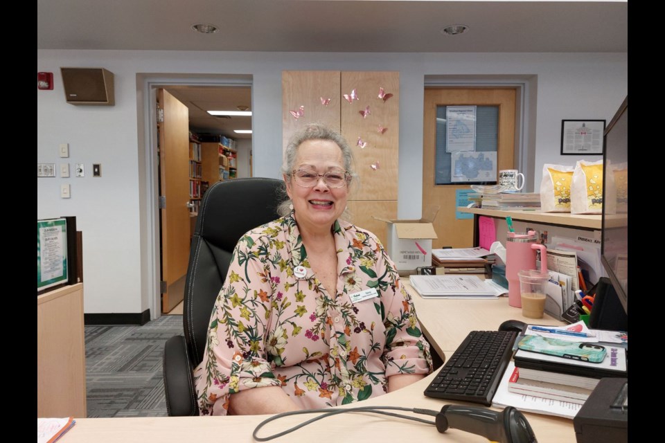 Nancy Gorman goes above and beyond in her work at the Outlook library. Photo by Derek Ruttle.