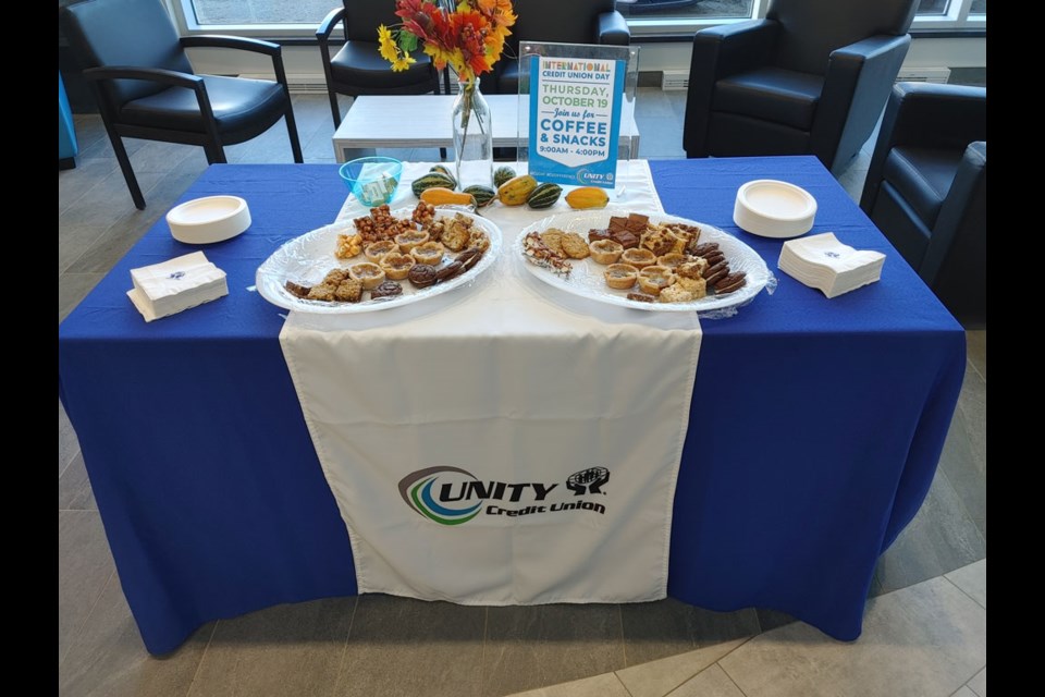 Unity Credit Union had coffee, juice and treats for members who came into the branch on Credit Union Day.