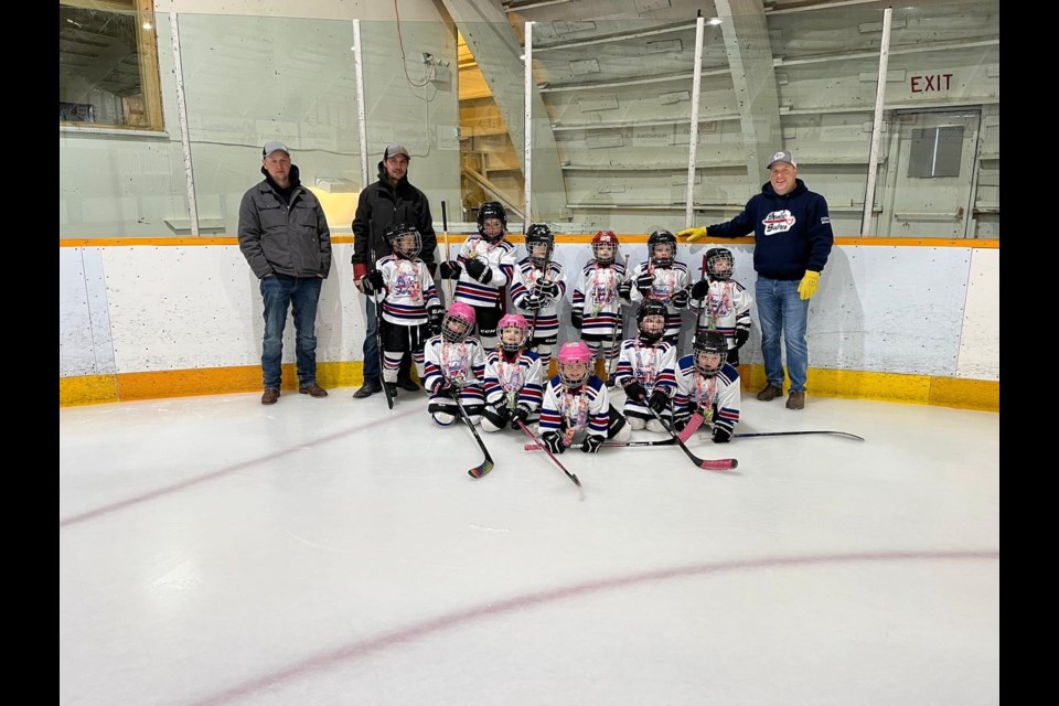 Senlac Jr. Sabres team after a game at the Senlac Arena