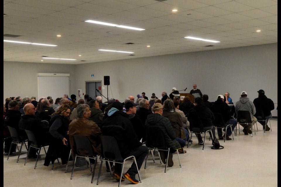 Many residents came out to hear Mayor David Zeigler and others provide the latest details on the health centre and the new pool, paving and the fire department. 