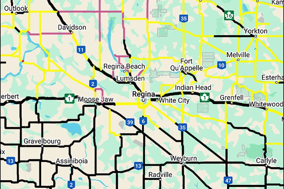 HIghway Hotline screenshot 12:30 p.m. Saturday. Click through to see how things have improved.