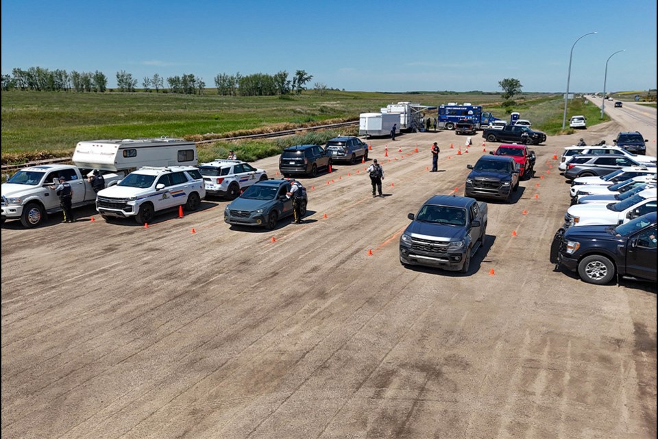 In total, over 30 officers from 8 RCMP detachments and three partner policing agencies teamed up to get drivers through as quickly as possible.
