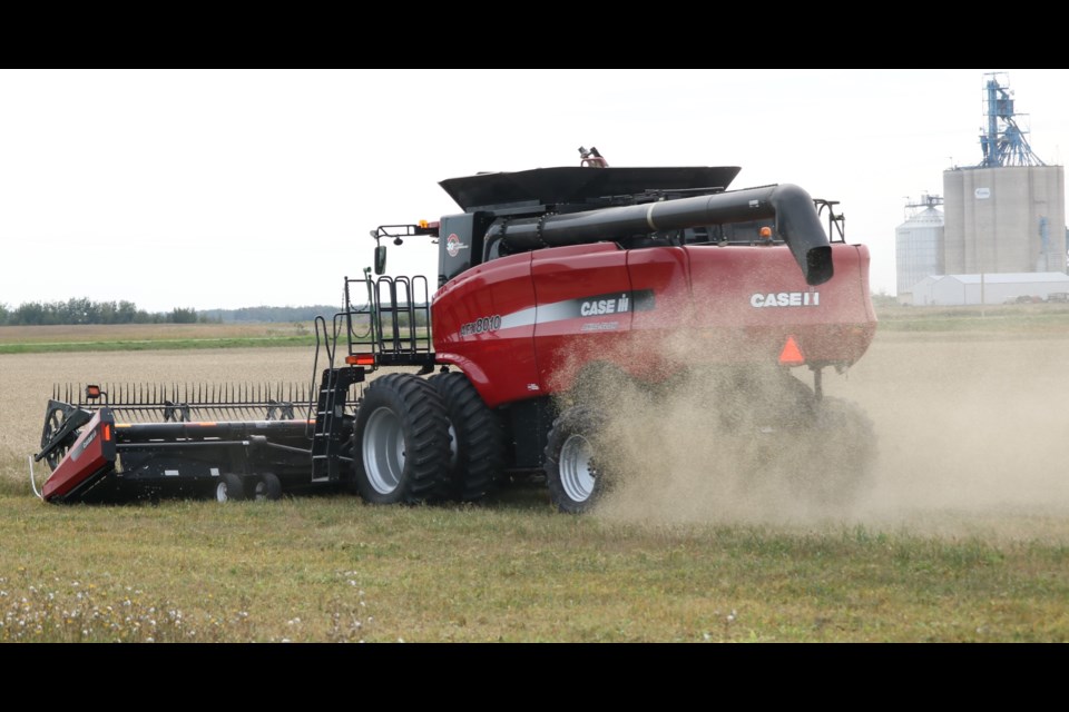 Harvest was in fill swing on the weekend near Canora,