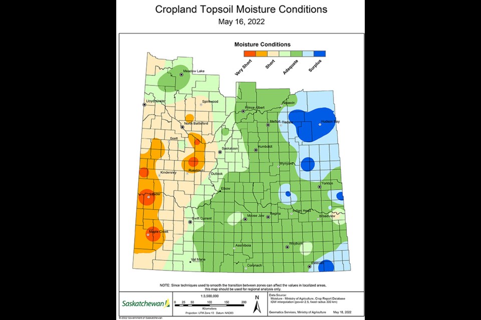 The Crop Report for Southeastern Saskatchewan covers Crop District 1 – Carnduff, Estevan, Redvers, Moosomin and Kipling areas; Crop District 2 – Weyburn, Milestone, Moose Jaw, Regina and Qu'Appelle areas; Crop District 3ASE – Radville, Minton and Lake Alma areas.