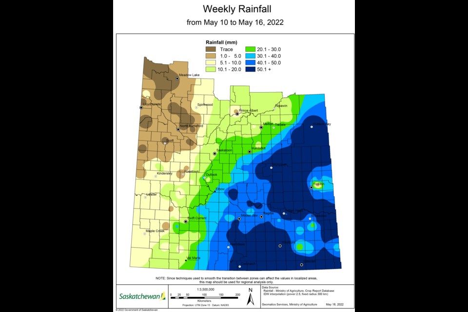 The Crop Report for East-Central Saskatchewan covers Crop District 3ASW – Crop District 5 – Melville, Yorkton, Cupar, Kamsack, Foam Lake, Canora, Preeceville and Kelvington areas; Crop District 6A – Lumsden, Craik, Watrous and Clavet areas