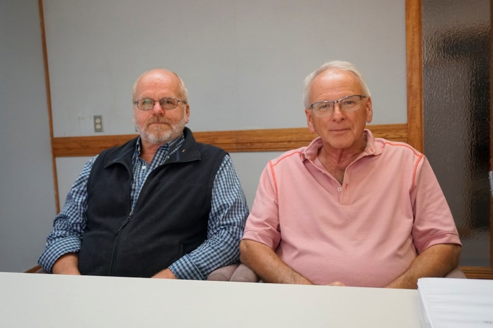 Dan Pandolfo, left, started Danco Forage Ltd. in 2013, producing equine nutrition. Dennis Bode, right, joined the company later on to help grow the business. 