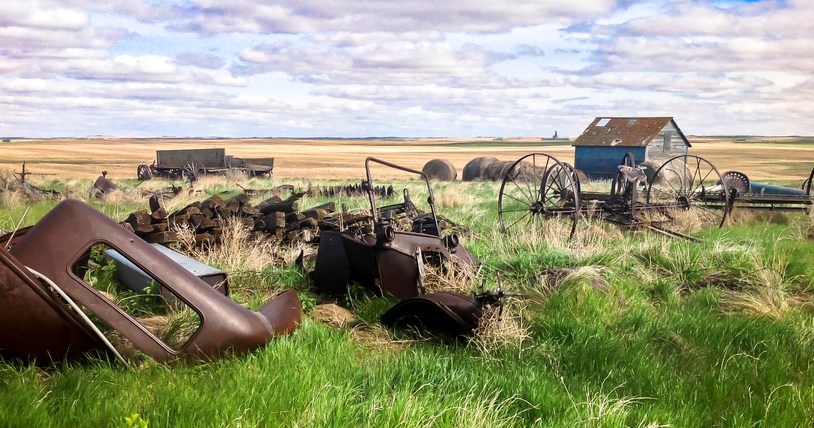 old harvest equipment