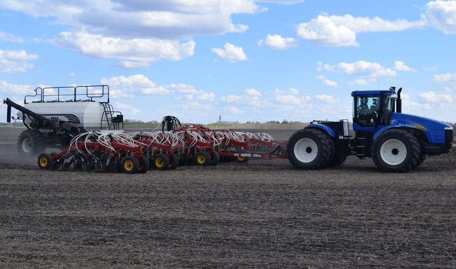 As is the case with many farmers across the region, Steven Wyonzek was taking advantage of the improving weather to do some seeding on May 26, his first day of seeding this spring. Putting in wheat on this field just outside Canora, Wyonzek said in previous years it was not unusual to be done seeding by this time.