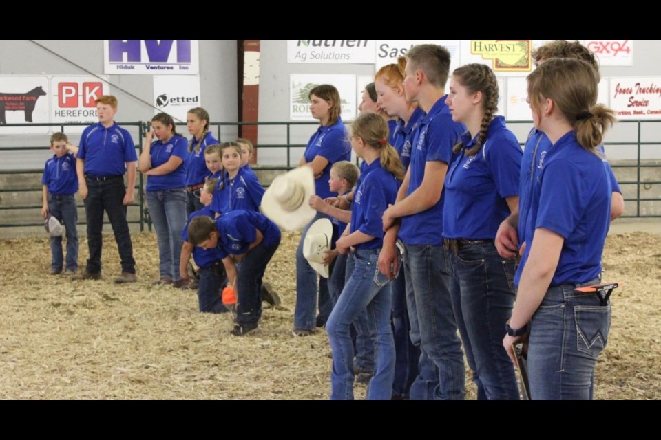 Springside 4-H members in the show ring in Yorkton.