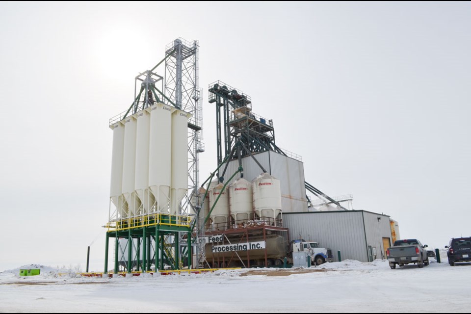 New bins were recently added to the north side of Stoughton Feed Processing. 

