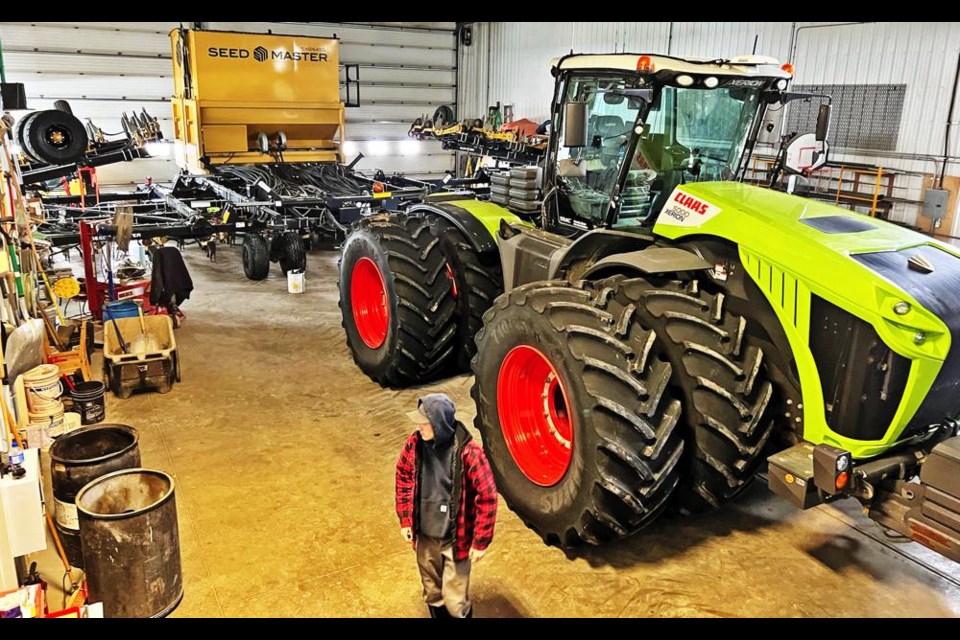 The seeding equipment on the Van Staveren farm near Creelman is being prepared for the planting season, with seeding expected to be underway by May 5-6