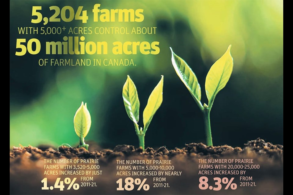 The dominance is about more than acres. Big operators bring in the bulk of farm revenue.