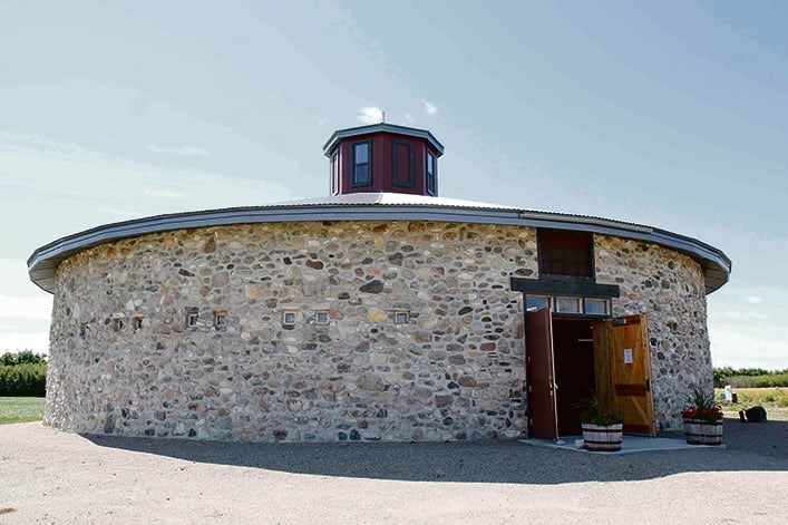 The restored Bell Barn at Indian Head, Sask is now a museum.