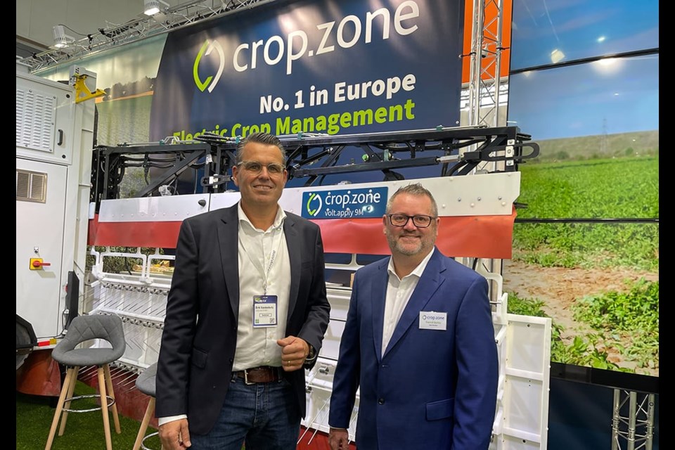 Dirk Vandenhirtz, CEO and founder, left, and Darrell Bailey, North American business development lead with Crop.zone. 