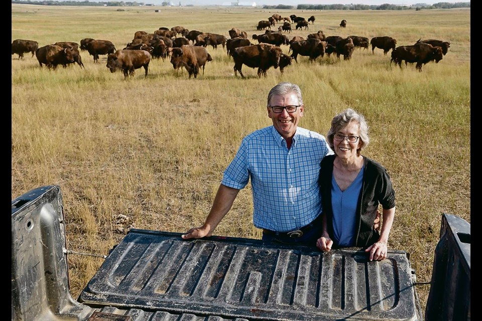 Les and Kathy Kroeger operate Rosedale Bison from their ranch at Hanley, Sask. 