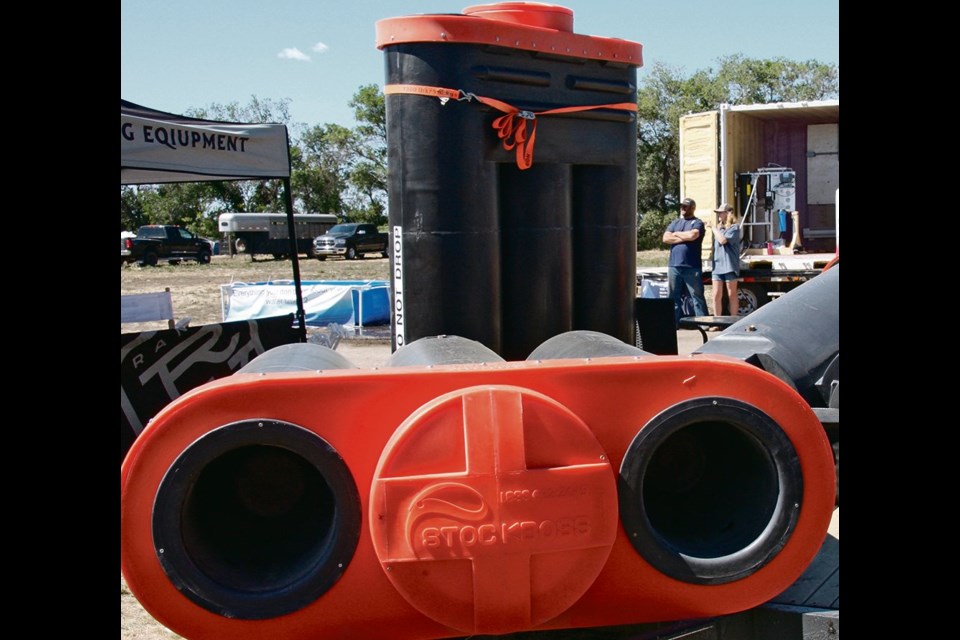 StockBoss barrels are buried 2.5 metres underground to keep water flowing to waterers at a near uniform temperature all year long. David Flundra of StockBoss says his furthest waterer is in the middle of a pasture eight kilometres from the pumping station. 