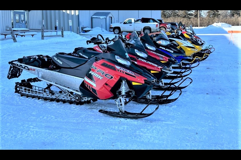 The Arcola Optimist Club's annual snowmobile rally drew many participants. 