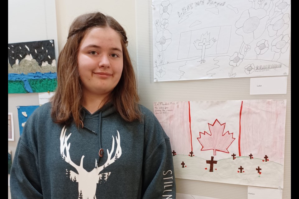 Kaelyn Gould created a Remembrance Day poster illustrating the poem.