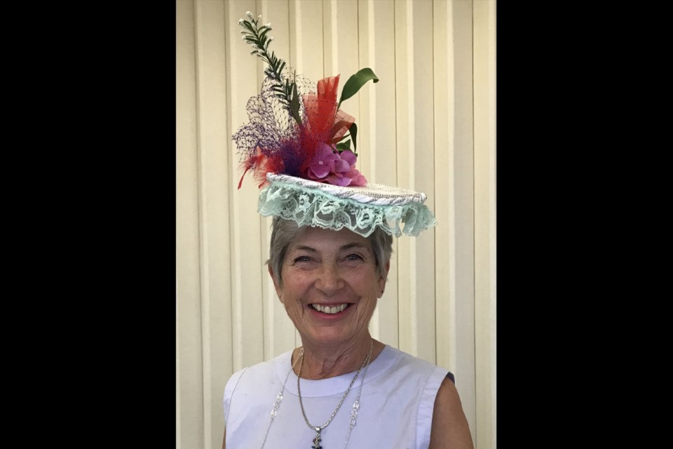 The Battlefords Art Club has designed, assembled and finished 30 fascinators for the Fred Light Museum Mother's Day Tea. Modelling a fascinator is Vicki Angel Scheler.
