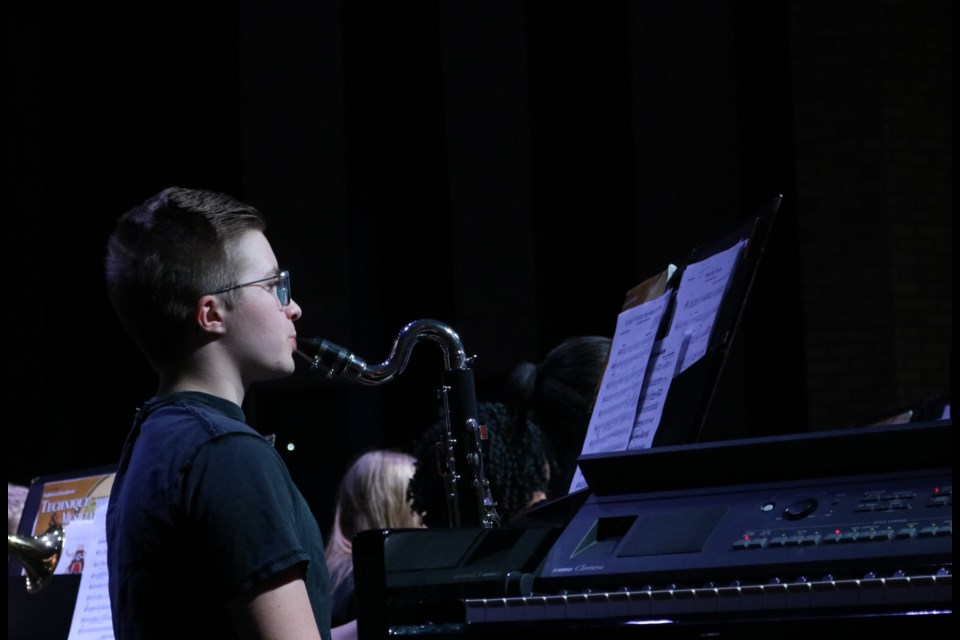 Nathan Andrusiak with the YRHS Junior Band.