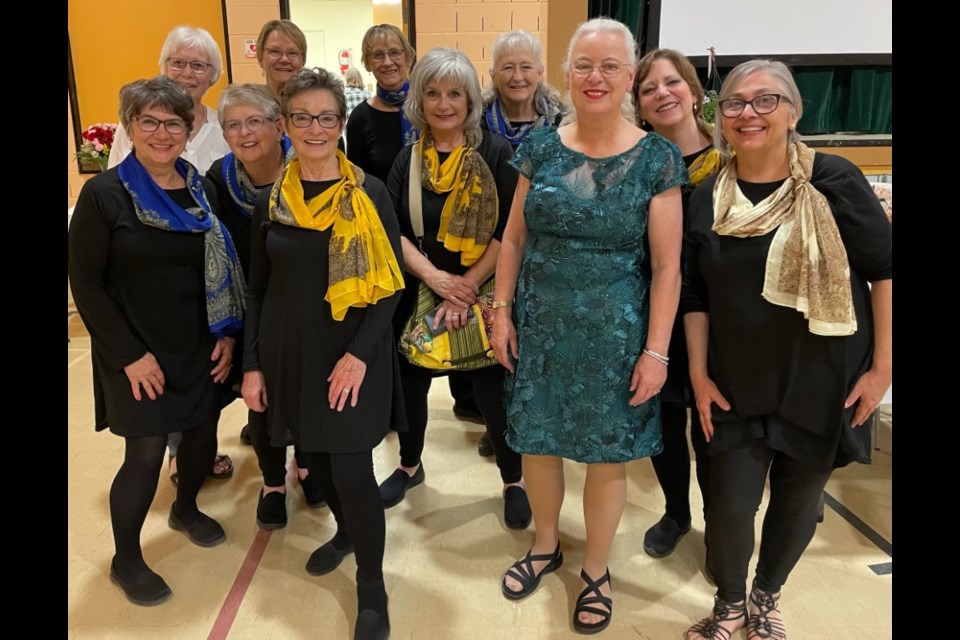 Some members of the Battlefords Blend Chorus were able to attend and entertain at the 50th anniversary party of one of their members. The sisterhood of the group is one thing that all of the members appreciate. 