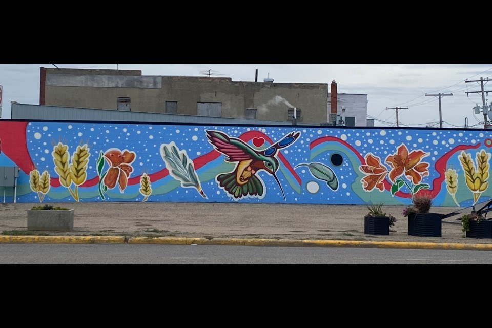 One of two murals completed in Assiniboia by Southern Saskatchewan artist, Stephanie Bellefleur.