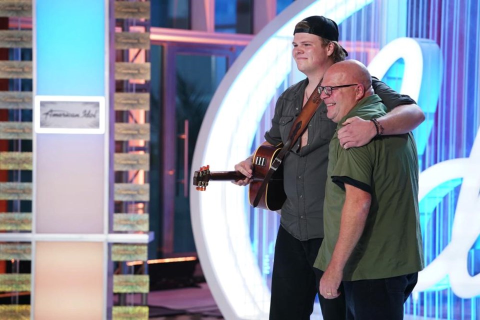 Singer Brayden King brought his dad, Greg, out onto the stage when judge Katy Perry asked if he was there with him at the audition; Brayden and his father spent four days in Las Vegas at the hotel where the auditions were held in September.