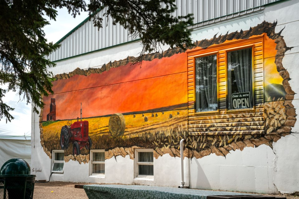 Two colourful murals helped refresh the aging exterior of the Coronach District Museum.